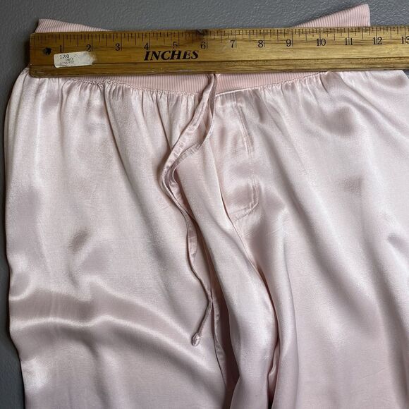 PJ Harlow Jolie Satin Lounge Pants Wide Leg Drawstring Size XS Lt Pink Blush - Picture 6 of 12